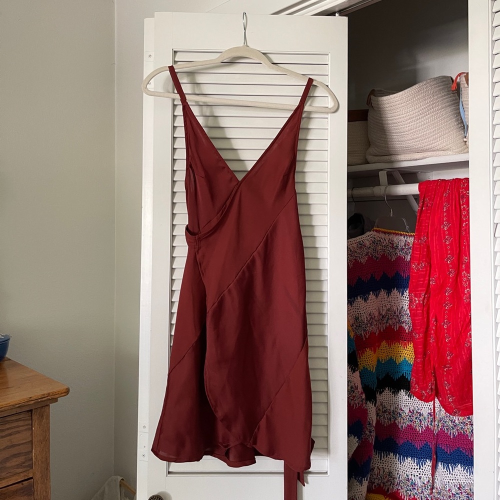 Free People Burgundy Slip Dress